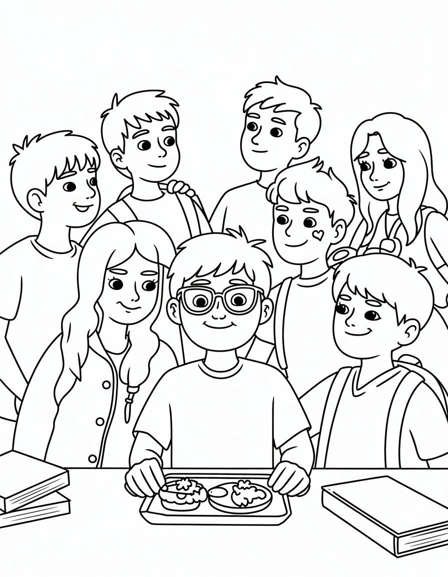 Peter Parker with Friends